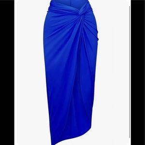 NWT SOLD OUT Skims swim Sarong Swimsuit Cover Up Cobalt Blue Sz XXS